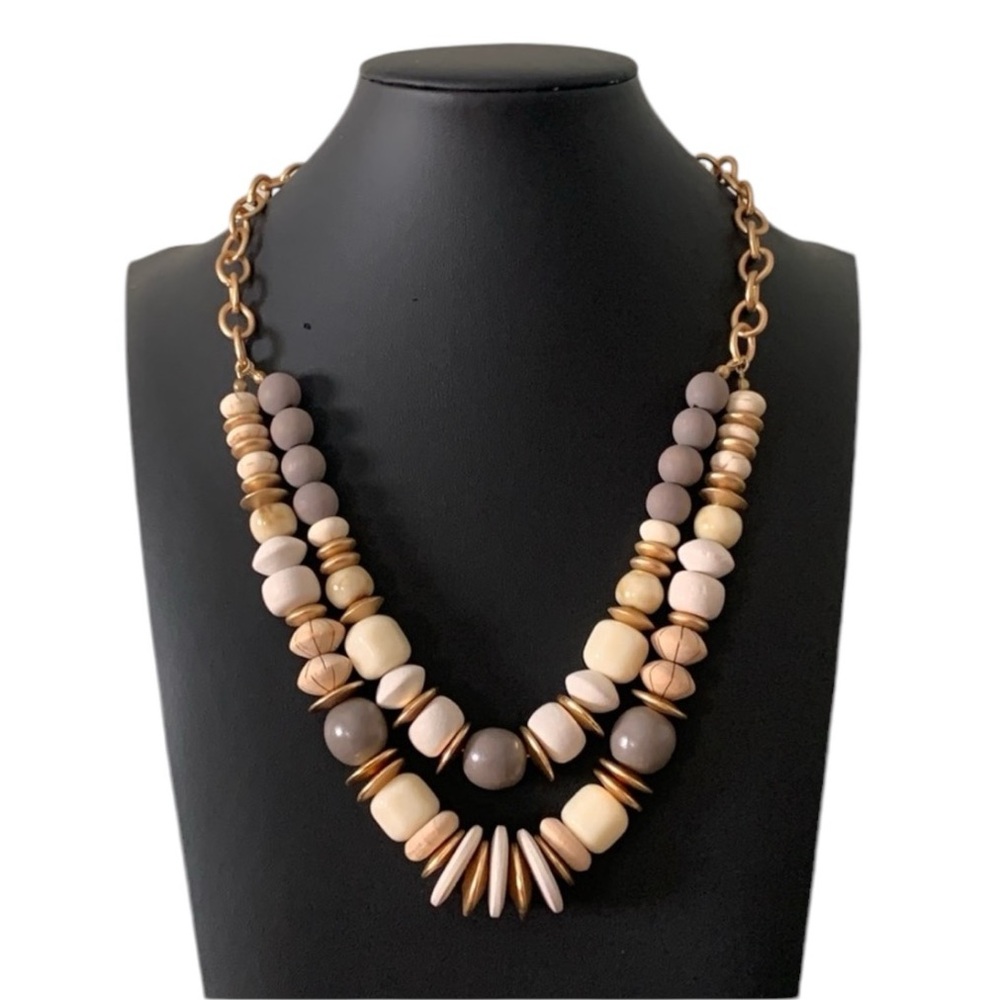 LOFT Multi-Strand Stone and Bead Layers Necklace